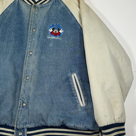 Vintage Walt Disney World Fantasia Mickey Mouse Where Magic Lives Denim Jacket - Picture 4 of 16